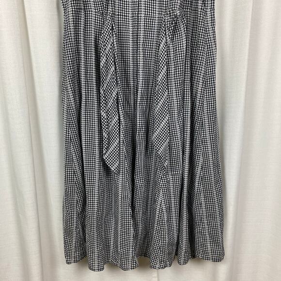 Calvin Klein Black Gingham Tie Front Button Front Maxi Shirt Dress Sz.22W - Picture 8 of 14
